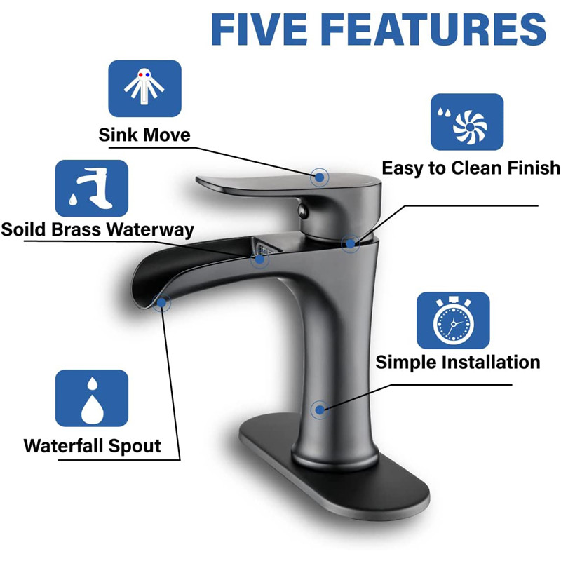 Cymysgydd Dŵr Ystafell Ymolchi Llwyd Tywyll ar gyfer Faucet Basn Ystafell Ymolchi-01 (3)